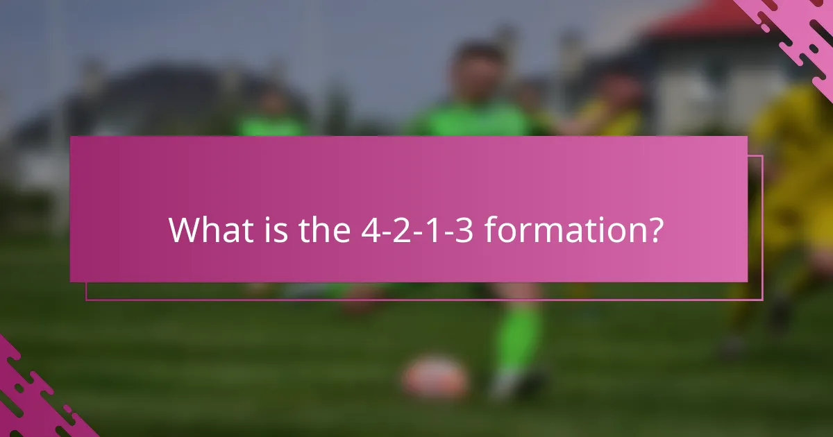 What is the 4-2-1-3 formation?